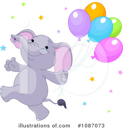 Royalty-Free (RF) Elephant Clipart Illustration by Pushkin - Stock Sample #1087073