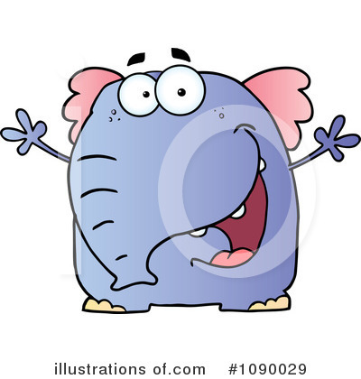 Royalty-Free (RF) Elephant Clipart Illustration by Hit Toon - Stock Sample #1090029