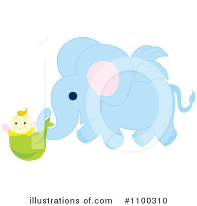 Royalty-Free (RF) Elephant Clipart Illustration by Cherie Reve - Stock Sample #1100310