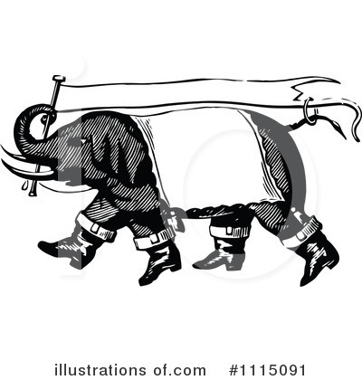Royalty-Free (RF) Elephant Clipart Illustration by Prawny Vintage - Stock Sample #1115091