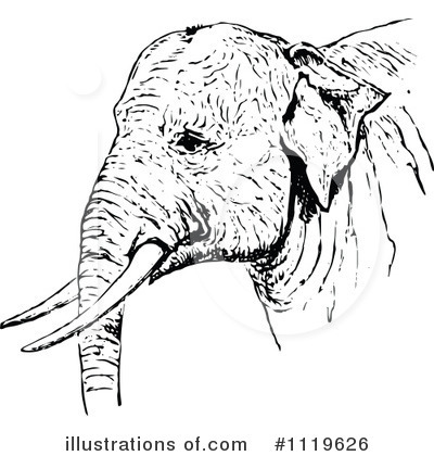 Royalty-Free (RF) Elephant Clipart Illustration by Prawny Vintage - Stock Sample #1119626
