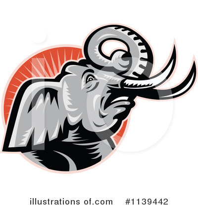 Royalty-Free (RF) Elephant Clipart Illustration by patrimonio - Stock Sample #1139442