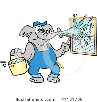 Royalty-Free (RF) Elephant Clipart Illustration by LaffToon - Stock Sample #1161708