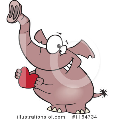 Royalty-Free (RF) Elephant Clipart Illustration by toonaday - Stock Sample #1164734