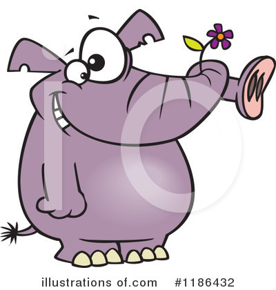 Royalty-Free (RF) Elephant Clipart Illustration by toonaday - Stock Sample #1186432