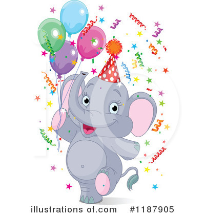 Royalty-Free (RF) Elephant Clipart Illustration by Pushkin - Stock Sample #1187905