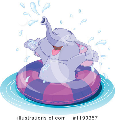 Royalty-Free (RF) Elephant Clipart Illustration by Pushkin - Stock Sample #1190357