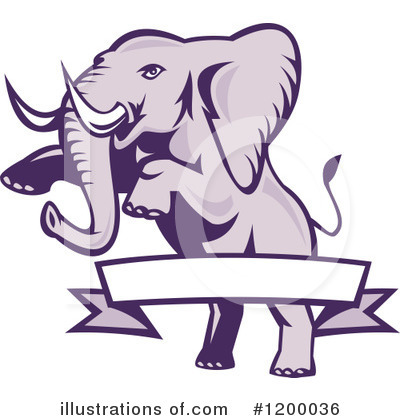 Royalty-Free (RF) Elephant Clipart Illustration by patrimonio - Stock Sample #1200036