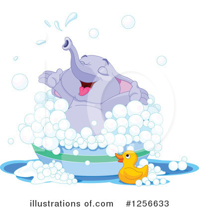 Royalty-Free (RF) Elephant Clipart Illustration by Pushkin - Stock Sample #1256633