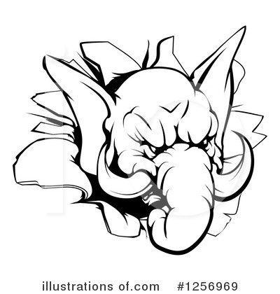 Royalty-Free (RF) Elephant Clipart Illustration by AtStockIllustration - Stock Sample #1256969