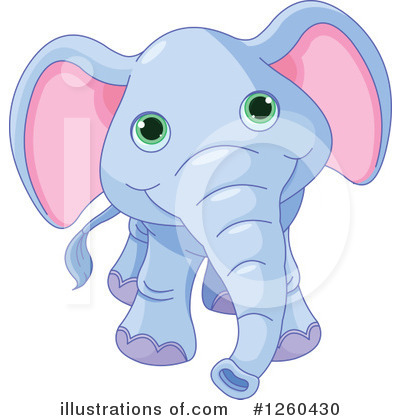 Royalty-Free (RF) Elephant Clipart Illustration by Pushkin - Stock Sample #1260430