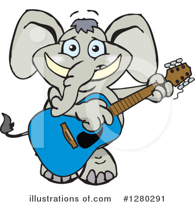 Royalty-Free (RF) Elephant Clipart Illustration by Dennis Holmes Designs - Stock Sample #1280291