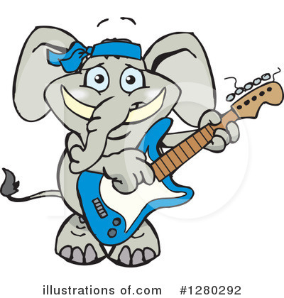 Royalty-Free (RF) Elephant Clipart Illustration by Dennis Holmes Designs - Stock Sample #1280292