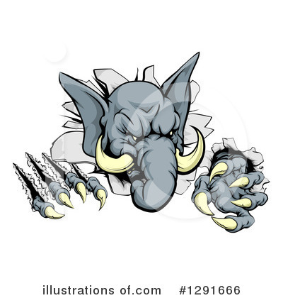 Royalty-Free (RF) Elephant Clipart Illustration by AtStockIllustration - Stock Sample #1291666