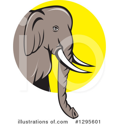 Royalty-Free (RF) Elephant Clipart Illustration by patrimonio - Stock Sample #1295601