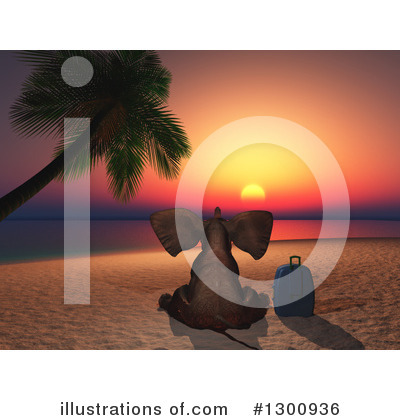 Tropical Beach Clipart #1300936 by KJ Pargeter