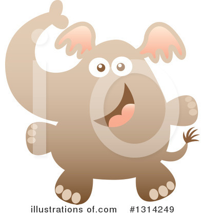 Royalty-Free (RF) Elephant Clipart Illustration by Zooco - Stock Sample #1314249