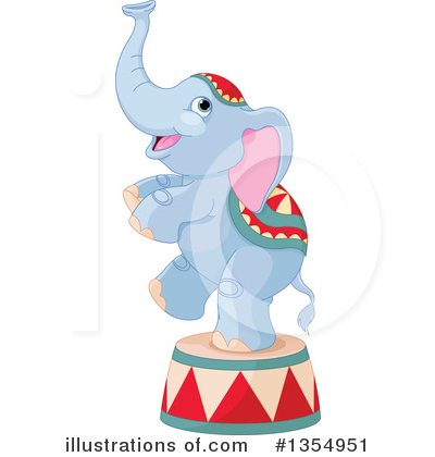 Royalty-Free (RF) Elephant Clipart Illustration by Pushkin - Stock Sample #1354951
