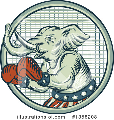 Royalty-Free (RF) Elephant Clipart Illustration by patrimonio - Stock Sample #1358208