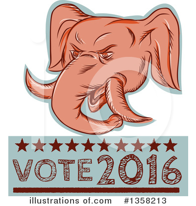 Royalty-Free (RF) Elephant Clipart Illustration by patrimonio - Stock Sample #1358213