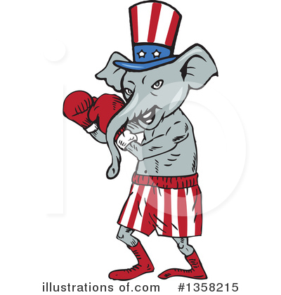 Republican Elephant Clipart #1358215 by patrimonio