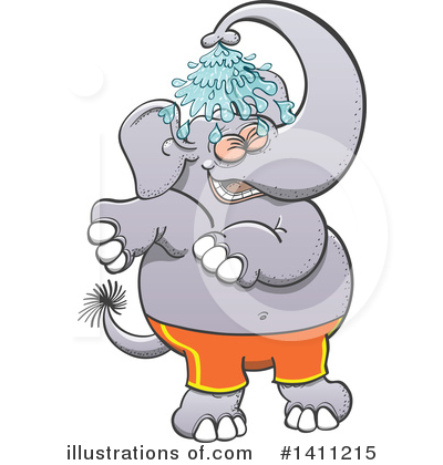 Royalty-Free (RF) Elephant Clipart Illustration by Zooco - Stock Sample #1411215