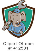 Elephant Clipart #1412531 by patrimonio