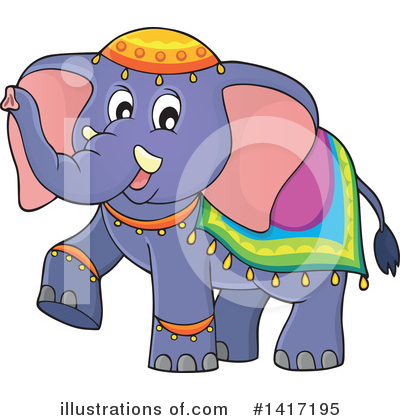 Royalty-Free (RF) Elephant Clipart Illustration by visekart - Stock Sample #1417195
