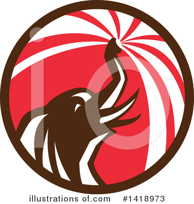 Royalty-Free (RF) Elephant Clipart Illustration by patrimonio - Stock Sample #1418973