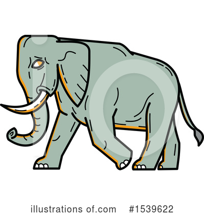 Royalty-Free (RF) Elephant Clipart Illustration by patrimonio - Stock Sample #1539622
