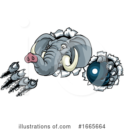 Royalty-Free (RF) Elephant Clipart Illustration by AtStockIllustration - Stock Sample #1665664