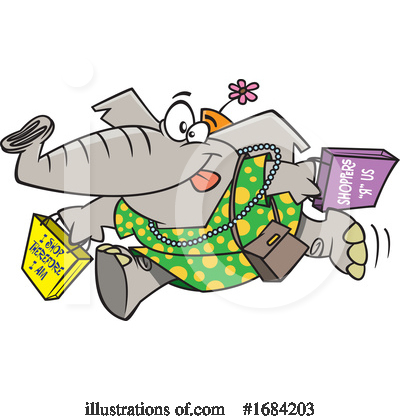 Royalty-Free (RF) Elephant Clipart Illustration by toonaday - Stock Sample #1684203