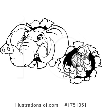 Royalty-Free (RF) Elephant Clipart Illustration by AtStockIllustration - Stock Sample #1751051