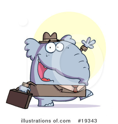 Royalty-Free (RF) Elephant Clipart Illustration by Hit Toon - Stock Sample #19343