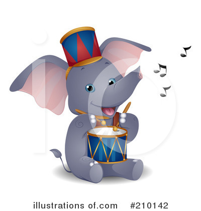 Royalty-Free (RF) Elephant Clipart Illustration by BNP Design Studio - Stock Sample #210142