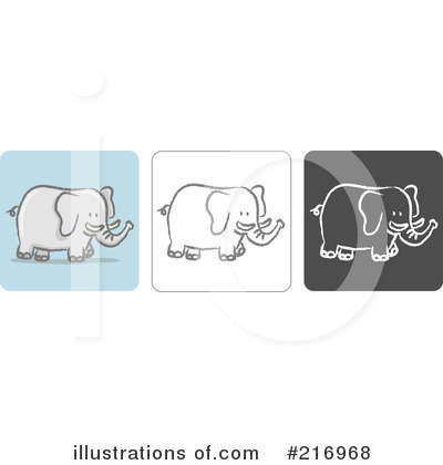 Royalty-Free (RF) Elephant Clipart Illustration by Qiun - Stock Sample #216968