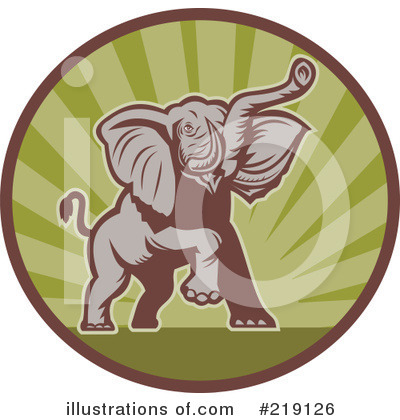 Royalty-Free (RF) Elephant Clipart Illustration by patrimonio - Stock Sample #219126