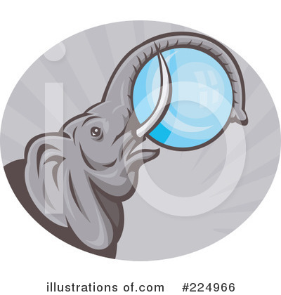 Royalty-Free (RF) Elephant Clipart Illustration by patrimonio - Stock Sample #224966