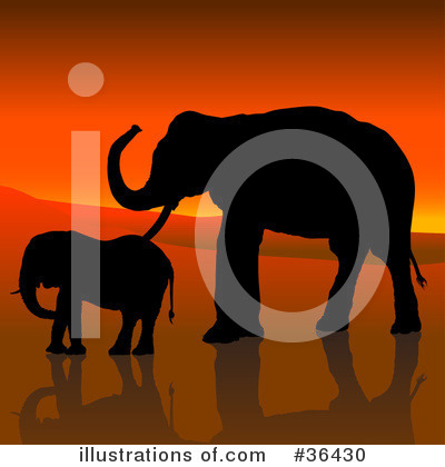 Royalty-Free (RF) Elephant Clipart Illustration by dero - Stock Sample #36430