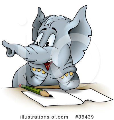 Royalty-Free (RF) Elephant Clipart Illustration by dero - Stock Sample #36439