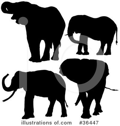 Royalty-Free (RF) Elephant Clipart Illustration by dero - Stock Sample #36447