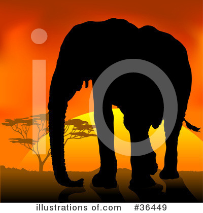 Royalty-Free (RF) Elephant Clipart Illustration by dero - Stock Sample #36449