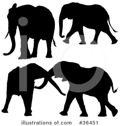Royalty-Free (RF) Elephant Clipart Illustration by dero - Stock Sample #36451
