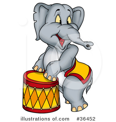 Royalty-Free (RF) Elephant Clipart Illustration by dero - Stock Sample #36452