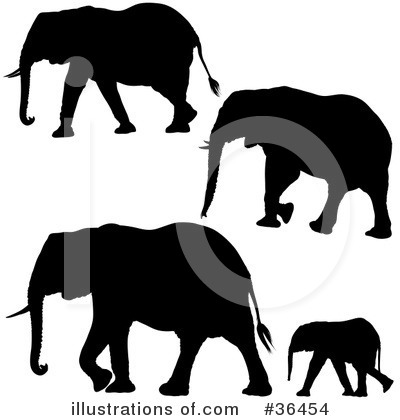 Royalty-Free (RF) Elephant Clipart Illustration by dero - Stock Sample #36454