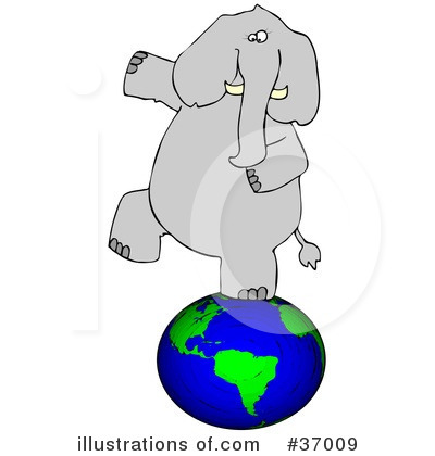 Royalty-Free (RF) Elephant Clipart Illustration by djart - Stock Sample #37009