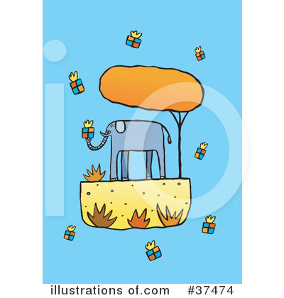 Royalty-Free (RF) Elephant Clipart Illustration by Lisa Arts - Stock Sample #37474