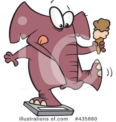Royalty-Free (RF) Elephant Clipart Illustration by toonaday - Stock Sample #435880