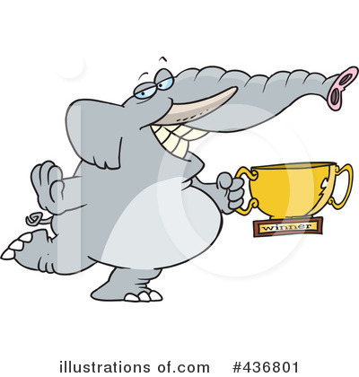 Royalty-Free (RF) Elephant Clipart Illustration by toonaday - Stock Sample #436801