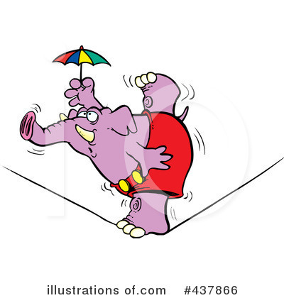 Royalty-Free (RF) Elephant Clipart Illustration by toonaday - Stock Sample #437866